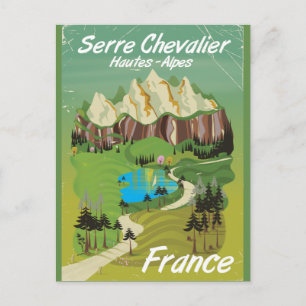 Carte Postale Serre Chevalier, poster de voyage ski France