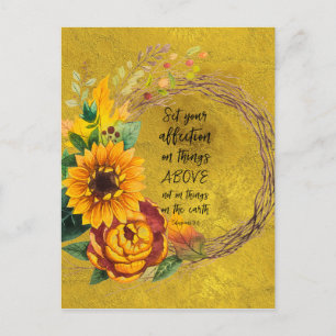 Carte Postale Serre de tournesol avec Verse biblique