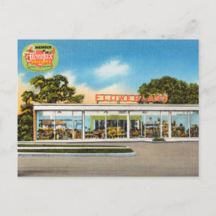 Carte Postale Serre en verre vintage, Fleurs