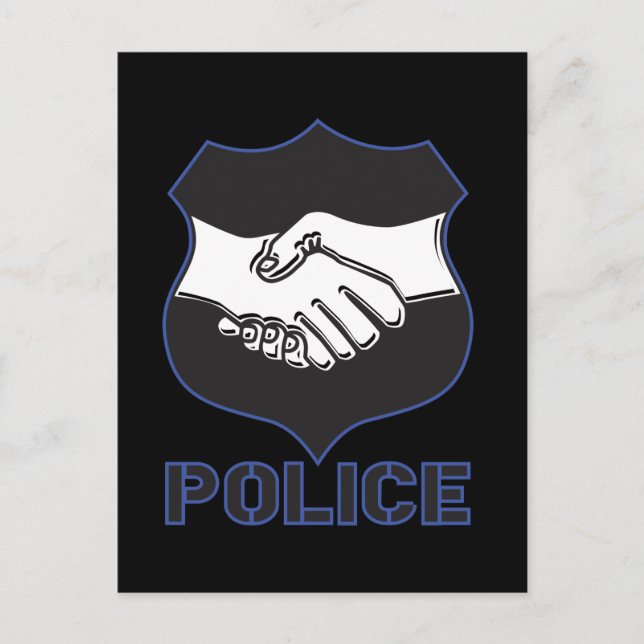 Carte Postale Serrer la main de la police (Devant)