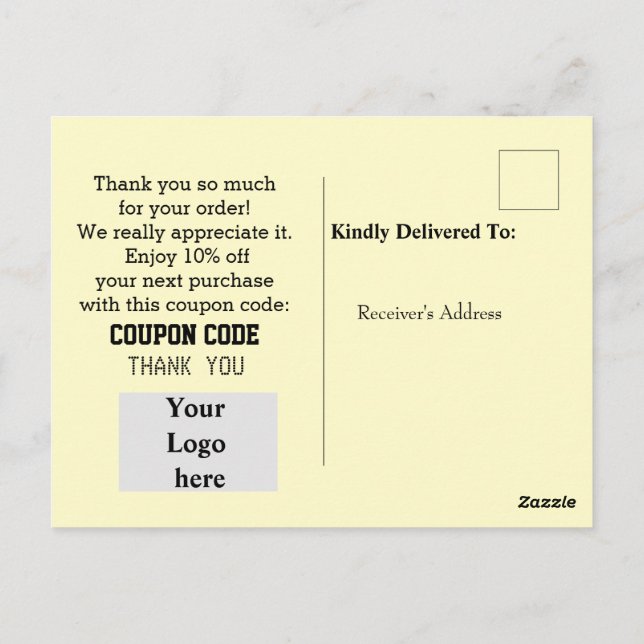 Carte Postale Service client (Dos)