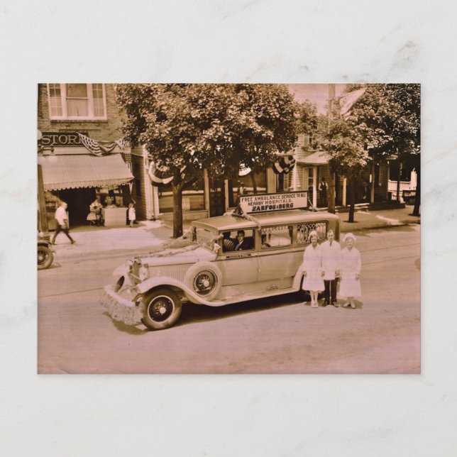 Carte Postale Service d'ambulance gratuite à tous les hôpitaux l (Devant)