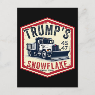 Carte Postale Service de déneigement de flocon de neige de Trump