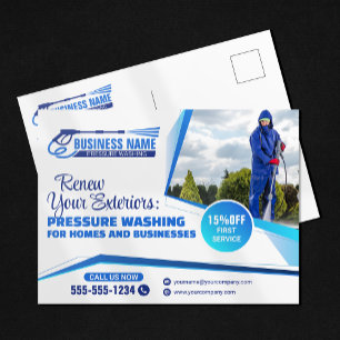 Carte Postale Service de nettoyage de la maison de lavage à pres