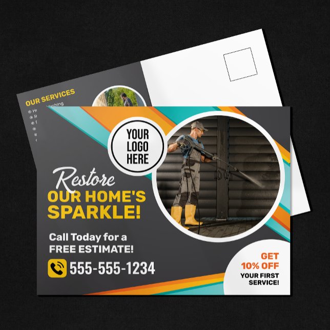 Carte Postale Service de nettoyage de la maison de lavage sous p (Créateur téléchargé)