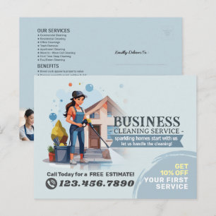 Carte Postale Service de nettoyage de maison moderne ménage