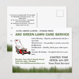 Carte Postale Service de pelouse personnalisé