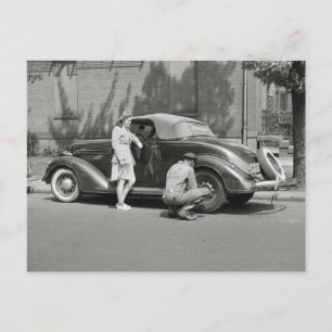 Carte Postale Service de réparation automobile, 1942