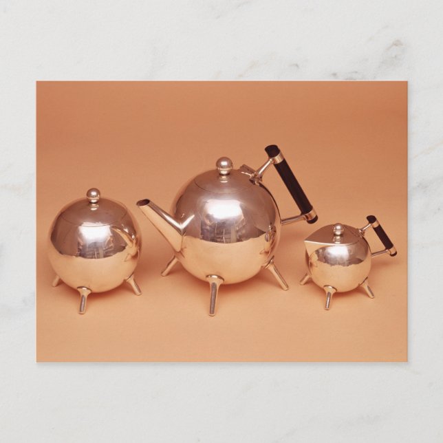 Carte Postale Service de thé avec dorures (Devant)