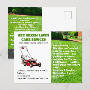 Carte Postale Service moderne d'entretien de pelouse