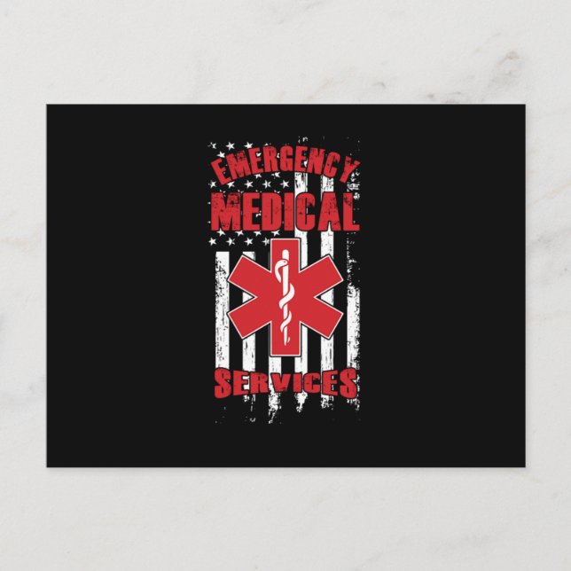 Carte Postale Services Médicales d'urgence EMS EmT Paramètre Cad (Devant)