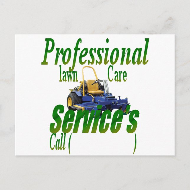 Carte Postale Services professionnels d'entretien de pelouse (Devant)