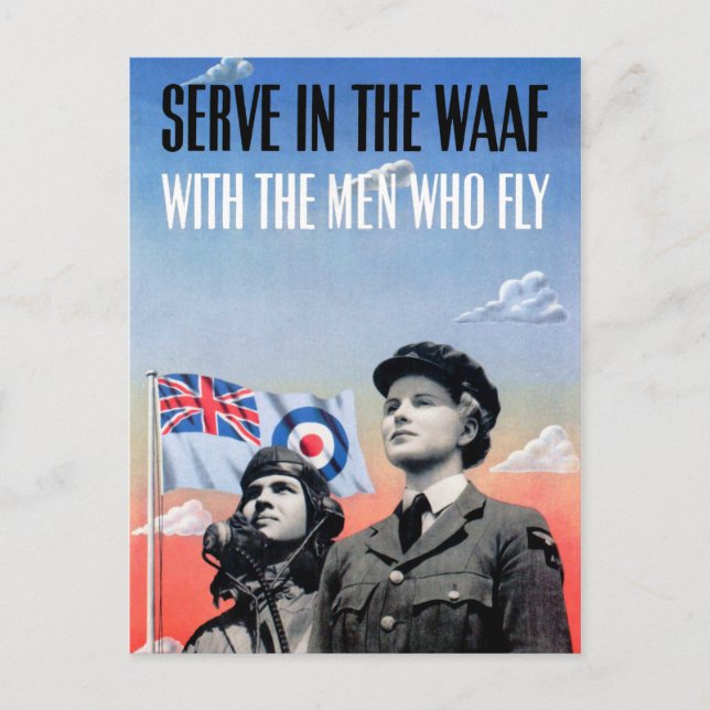 Carte Postale Servir dans la WAAF ~ Avec les hommes qui volent (Devant)