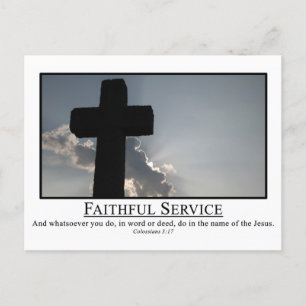 Carte Postale Servir fidèlement au nom de Jésus Col. 3:17