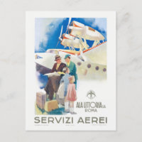 Servizi Aerei Ala Littoria Poster vintage 1937