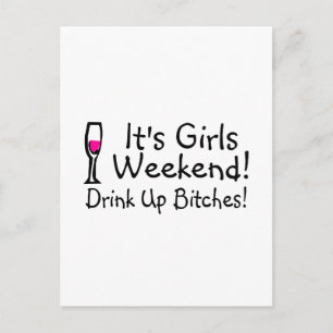 Carte Postale Ses Filles Week-End Drunup Vin