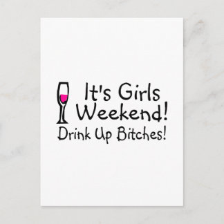 Carte Postale Ses Filles Week-End Drunup Vin