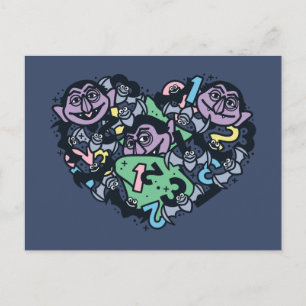 Carte Postale Sésame Sésame Comte von Count Doodle Heart