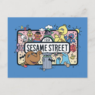 Carte Postale Sésame Sésame Sesame Pals signe de Doodle