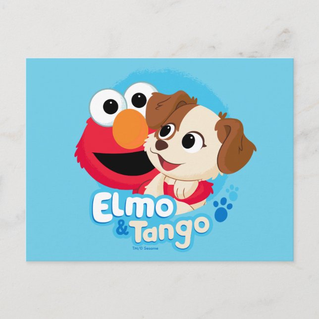 Carte Postale Sesame Street | Badge Elmo & Tango (Devant)