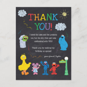 Carte Postale Sesame Street Pals Chalkboard Arc-en-ciel Merci