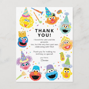 Carte Postale Sesame Street Pals Confetti Anniversaire