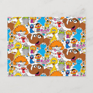 Carte Postale Sesame Street Pals Doodley Motif