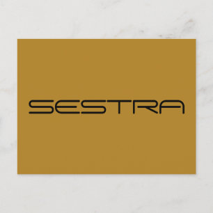 Carte Postale SESTRA de Orphan Black, police géométrique
