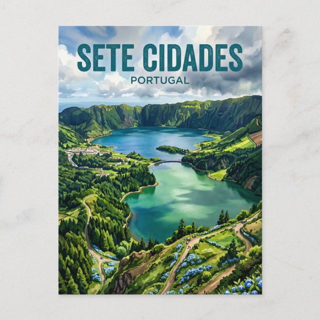 Carte Postale Sete Cidades Portugal (Devant)