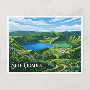 Carte Postale Sete Cidades, São Miguel Portugal