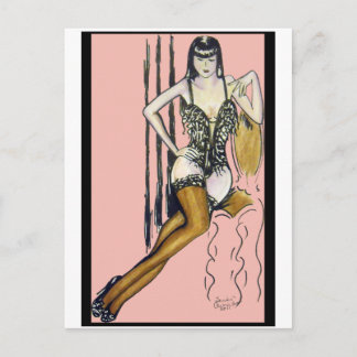 Carte Postale Seti - Brunette Pin-up Girl Card