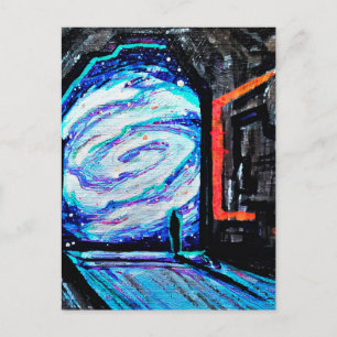 Carte Postale Seul avec l'abîme brillant