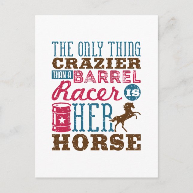 Carte Postale Seule Chose Plus Dingue Que Barrel Racer Est Son C (Devant)