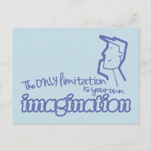 Carte Postale Seule limitation imagination citation bleue
