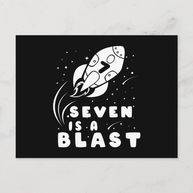 Carte Postale SEVEN EST UN BLAST 7e anniversaire Boy Space Anniv (Devant)