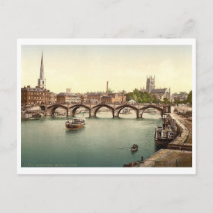 Carte Postale Severn Bridge, Worcester, Angleterre Vintage