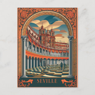 Carte Postale Séville Espagne Travel Antique