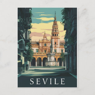 Carte Postale Séville Espagne Travel Retro