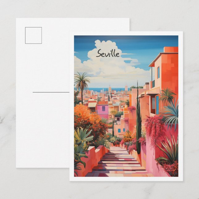 Carte Postale Séville Espagne Voyage Esthétique (Devant / Derrière)