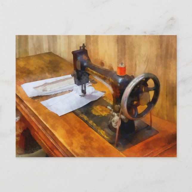 Carte Postale Sewing machine With Orange Thread (Devant)