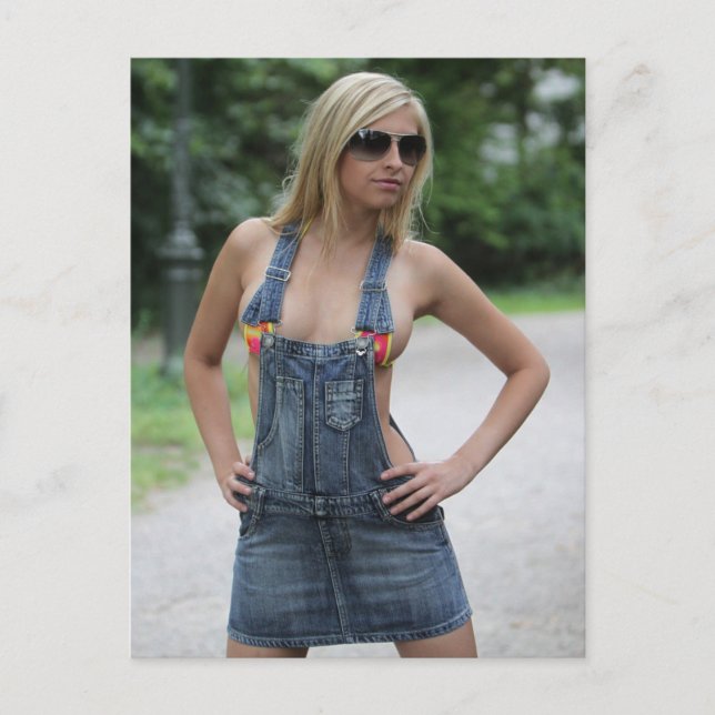 Carte Postale Sexy été blonde (Devant)