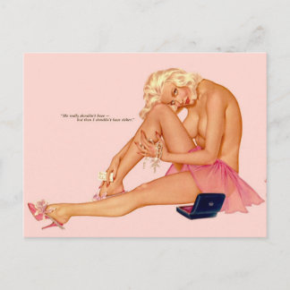 Carte Postale Sexy Vintage pin up fille art