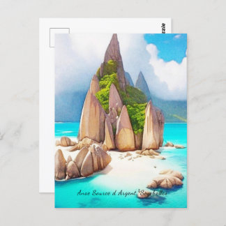 Carte Postale Seychelles Beach Art Ocean Lover