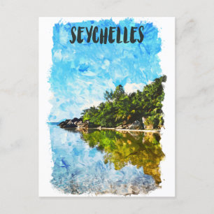 Carte Postale Seychelles Tropical Creole Island Travel Artwork
