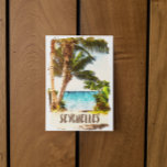 Carte Postale Seychelles Vue panoramique des îles tropicales<br><div class="desc">Belle vue sur le paysage extraordinaire de l'île tropicale des Seychelles avec vue panoramique sur les palmiers. Grand cadeau et souvenir touristique.</div>