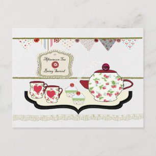Carte postale Shabby Chic Cute Tea Party