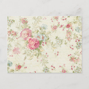 Carte Postale Shabby chic grunge rose motif floral