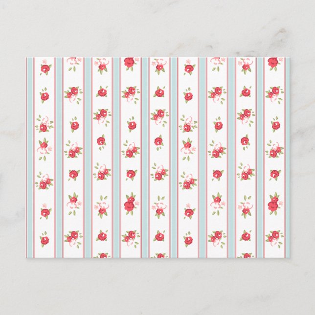 Carte Postale Shabby Chic Rose Floral Vintage (Devant)
