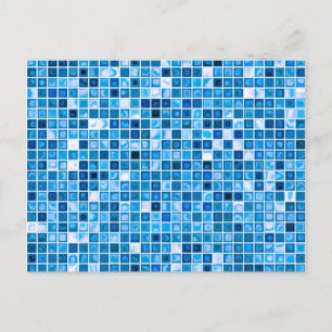 Carte Postale Shades of Blue 'Watery' Mosaic Tiles Pattern