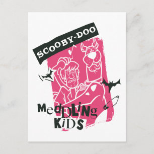 Carte Postale Shaggy and Scooby Doo Meddling Kids Punk Outline